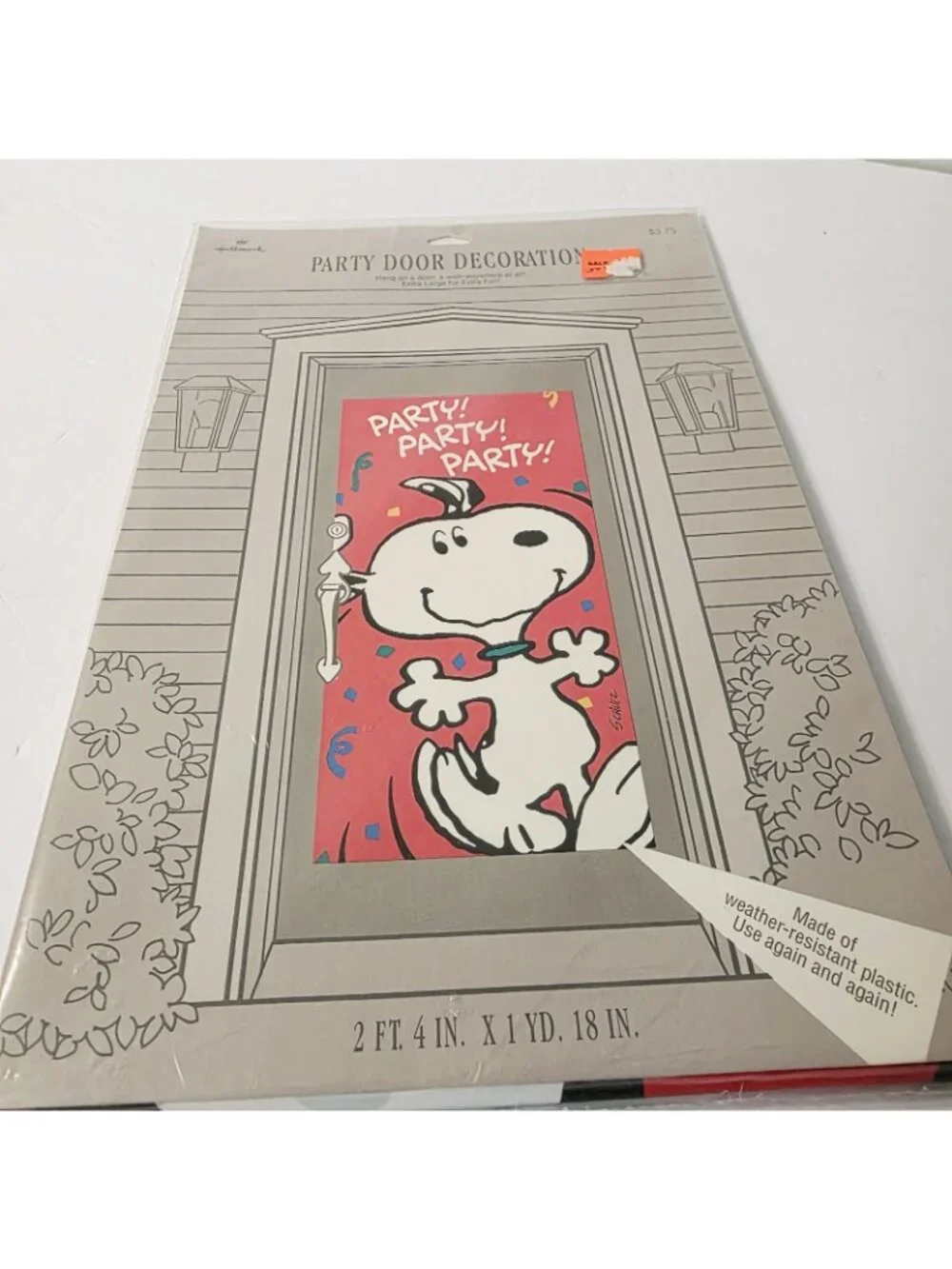 Vtg Hallmark Snoopy Red Party Party Party Door Decoration Banner